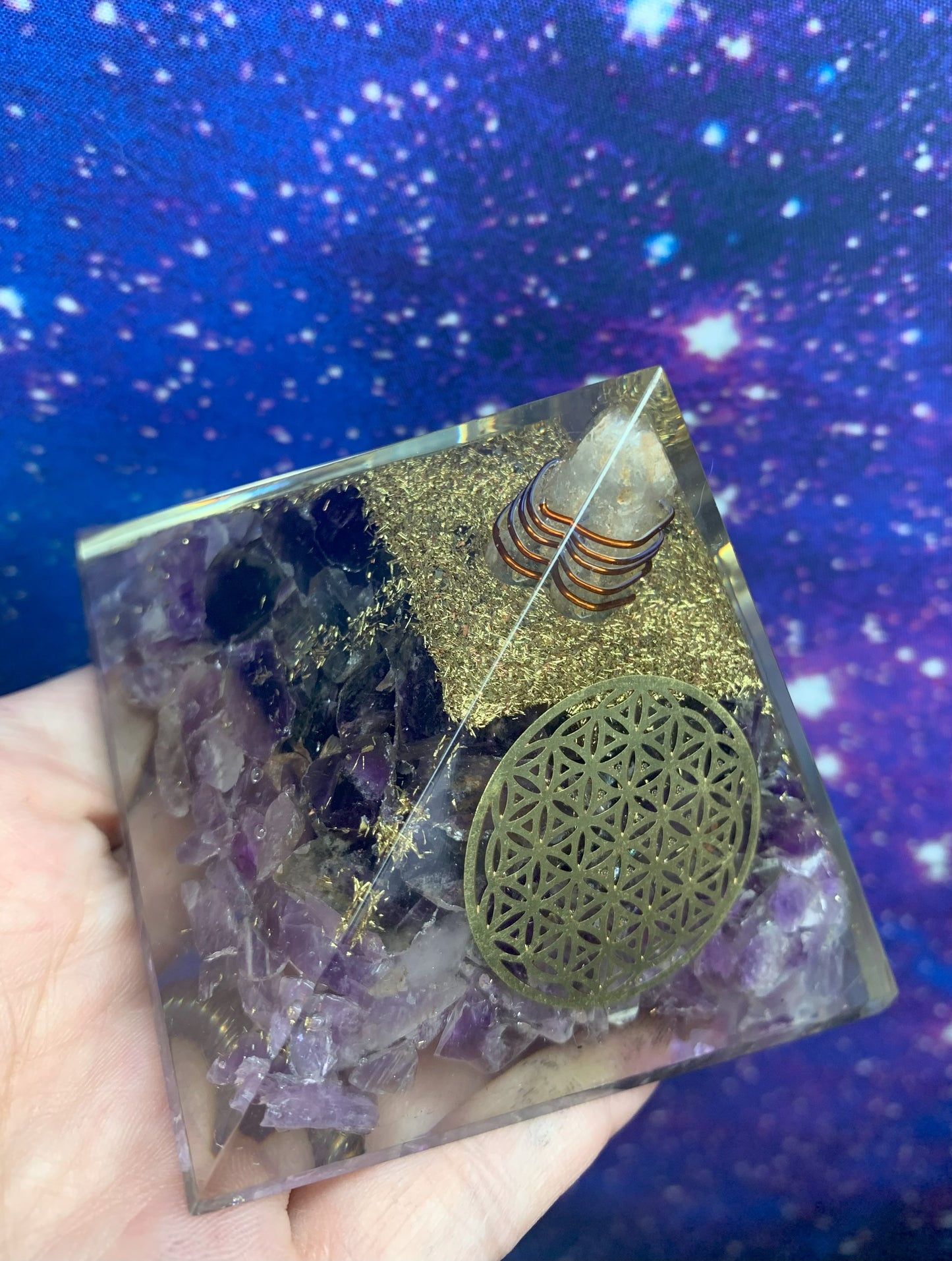 Amethyst Orgonite Pyramid