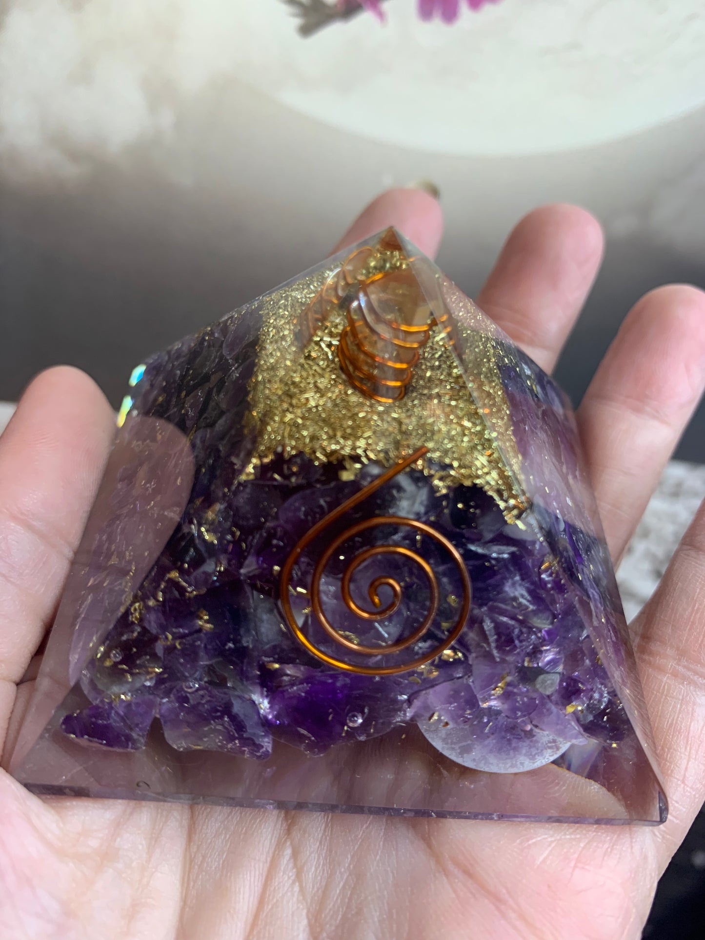 Amethyst Organite Pyramid
