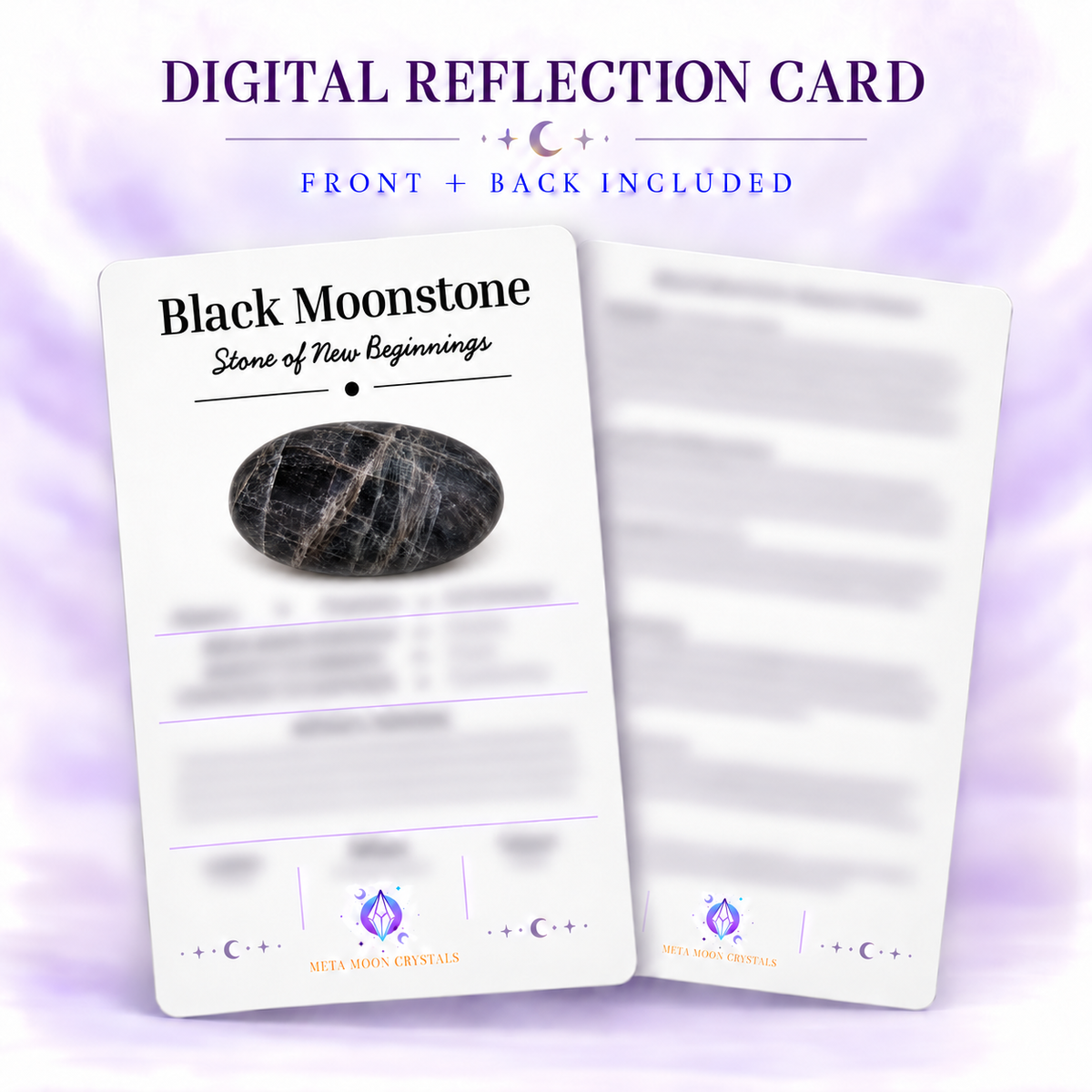 Black Moonstone Digital Reflection Card