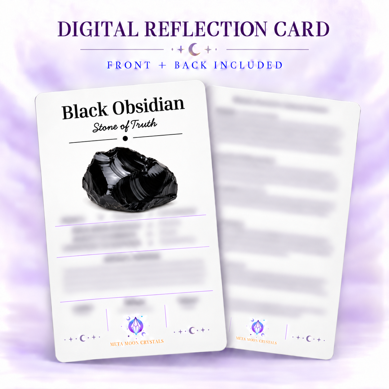 Black Obsidian Digital Reflection Card