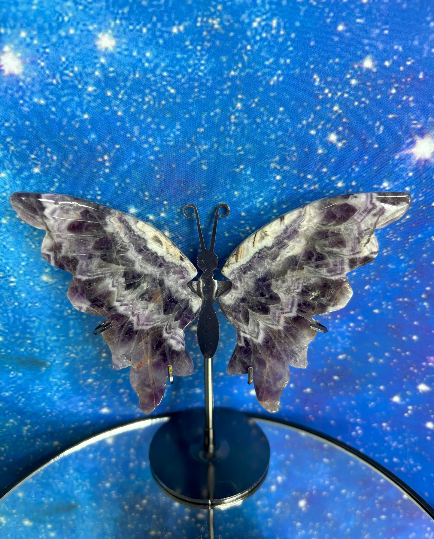 Chevron Amethyst Butterfly on Stand