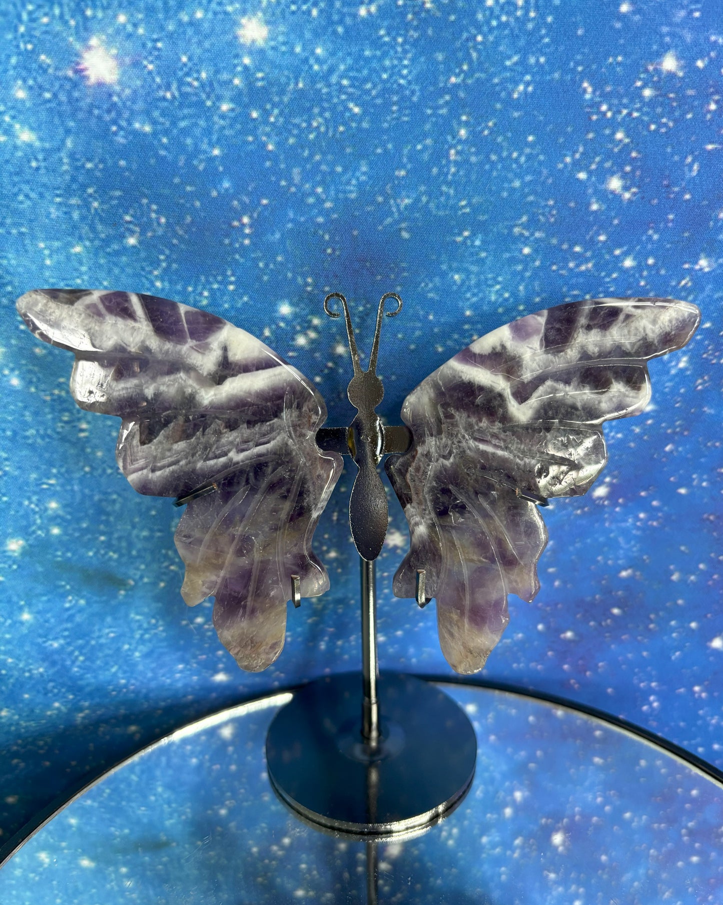 Chevron Amethyst Butterfly on Stand