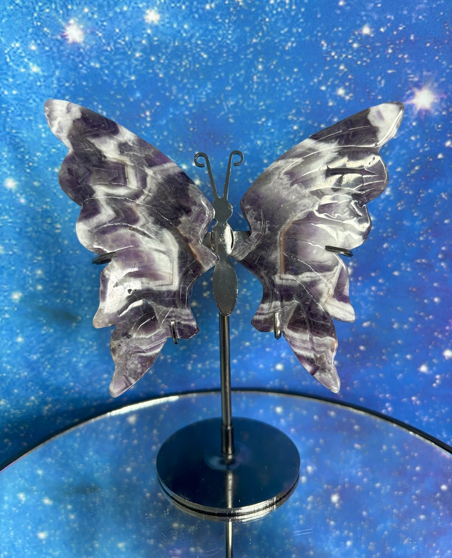 Chevron Amethyst Butterfly on Stand