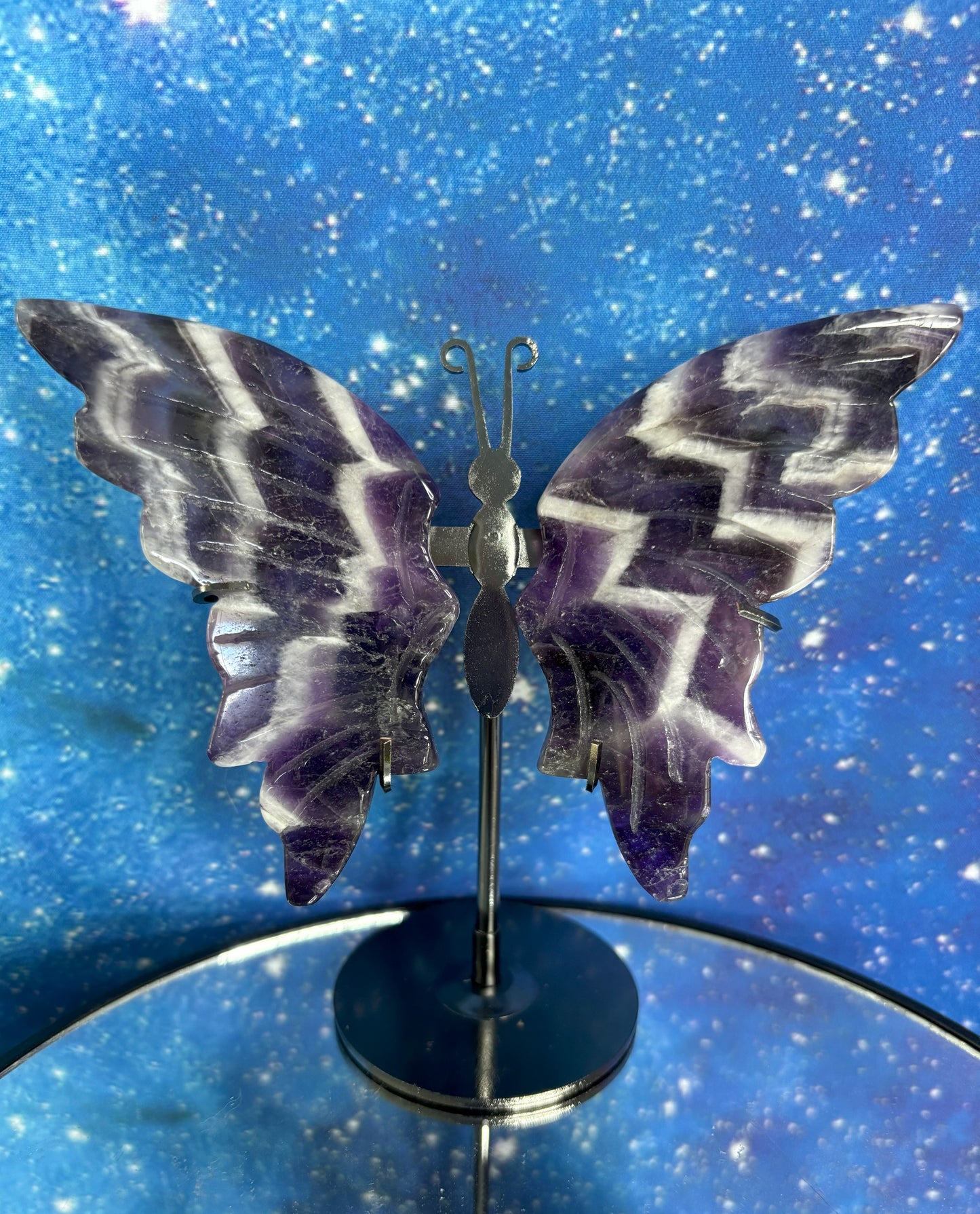 Chevron Amethyst Butterfly on Stand