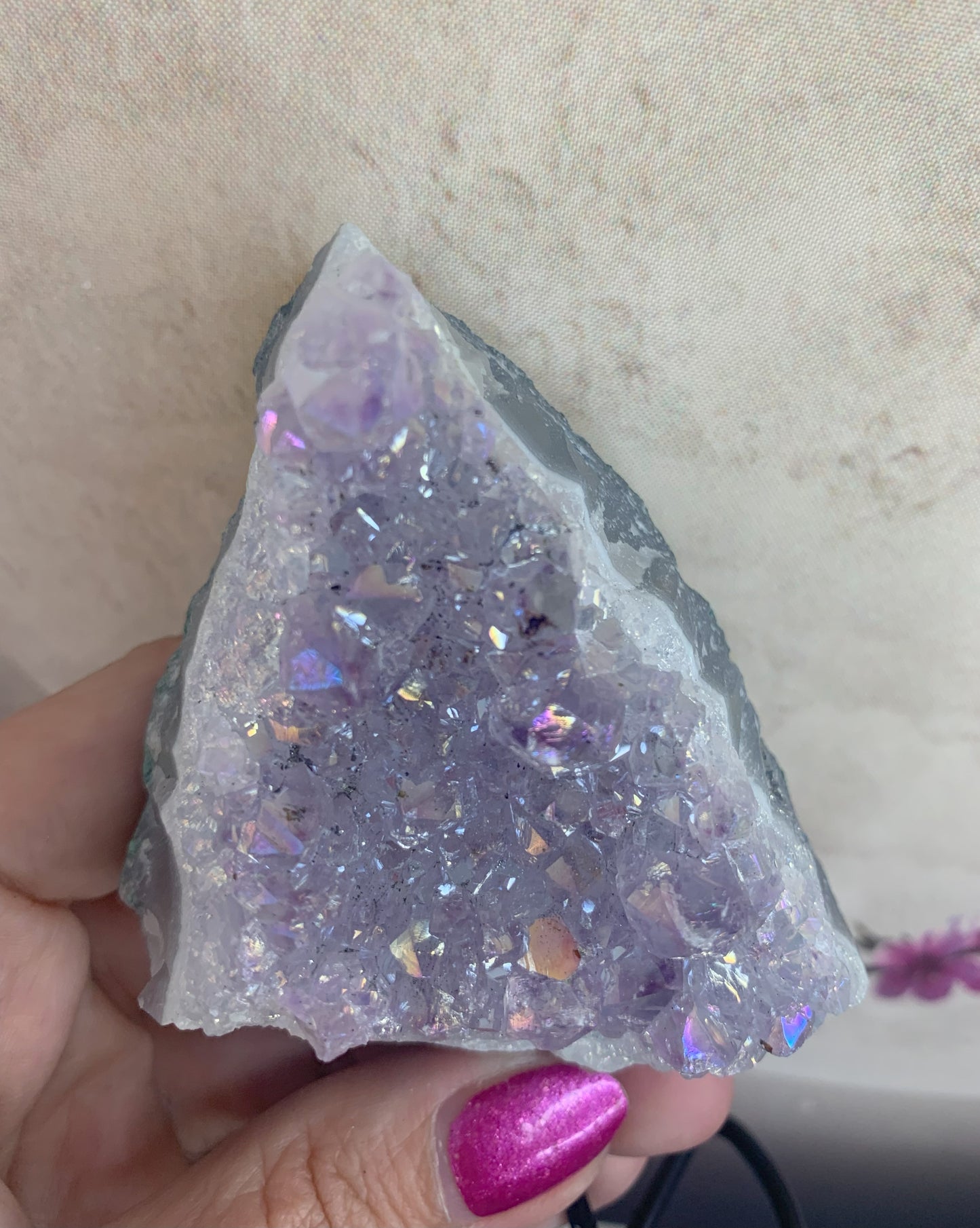 Druzy Aura Amethyst on Stand
