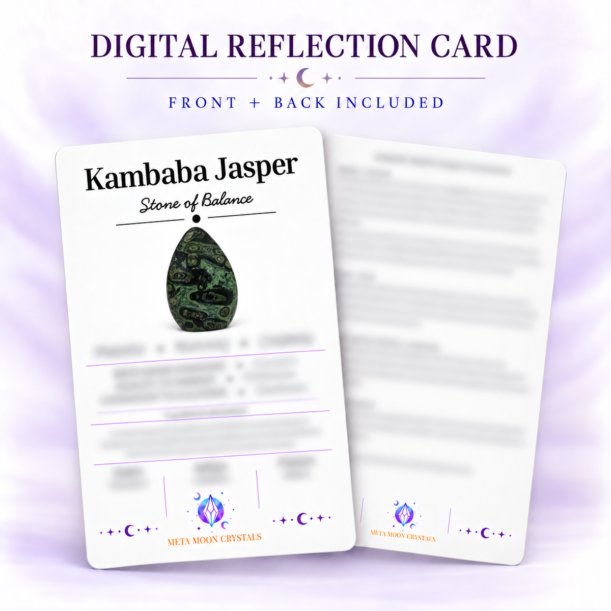 Kambaba Jasper Digital Reflection Card