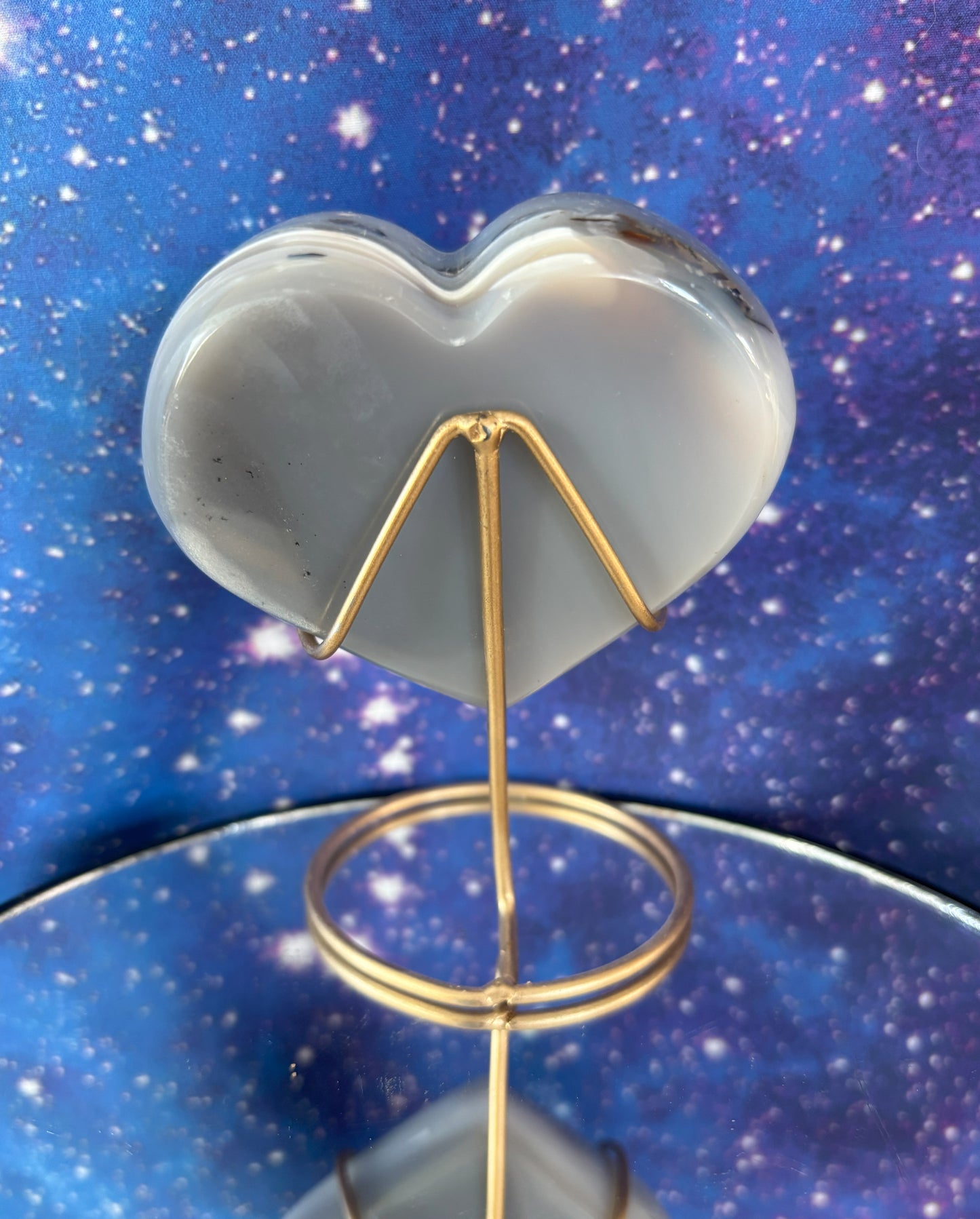 Druzy Agate Heart On Stand