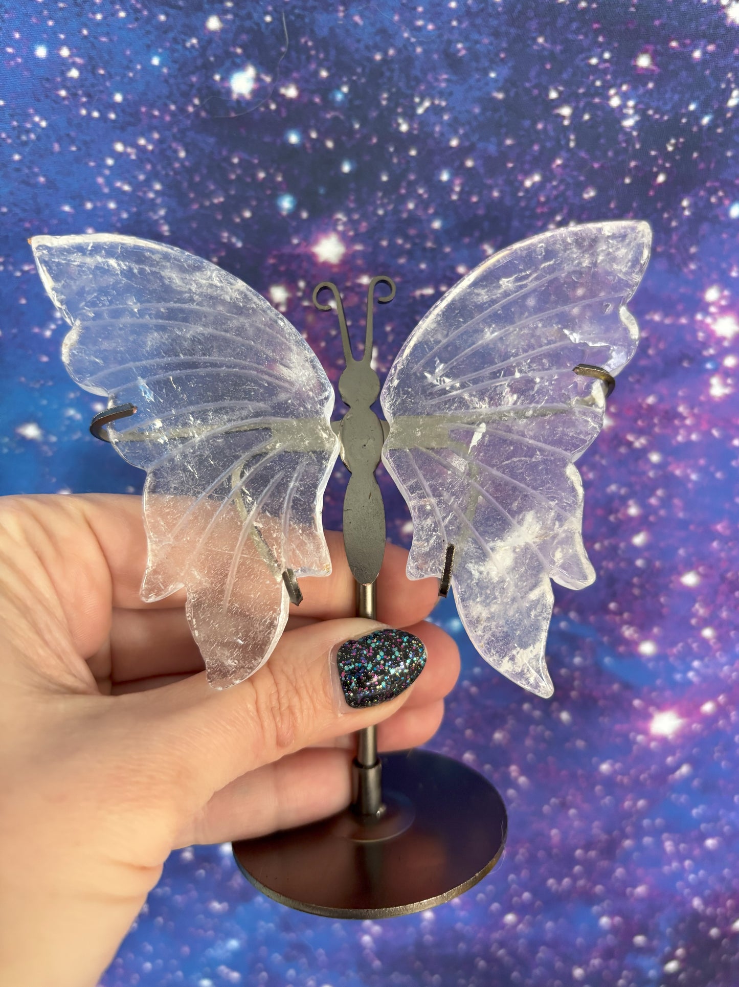 Clear Quartz Butterfly on Stand