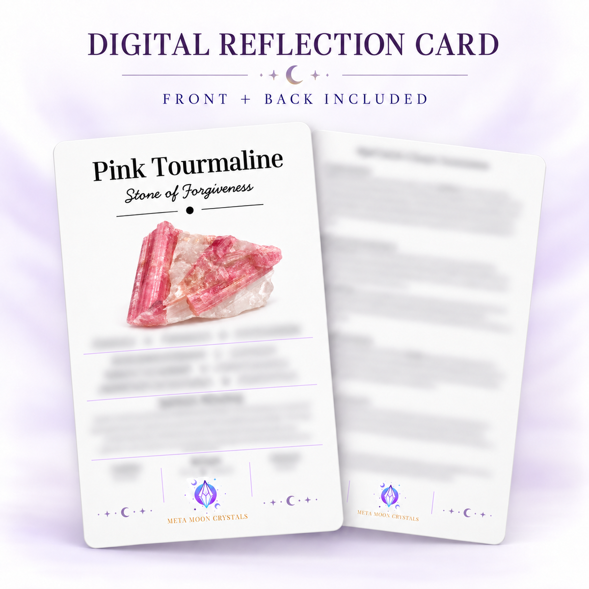 Pink Tourmaline Digital Reflection Card