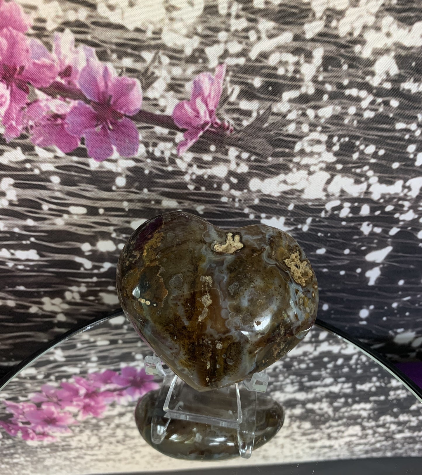 Polished Druzy Agate Heart