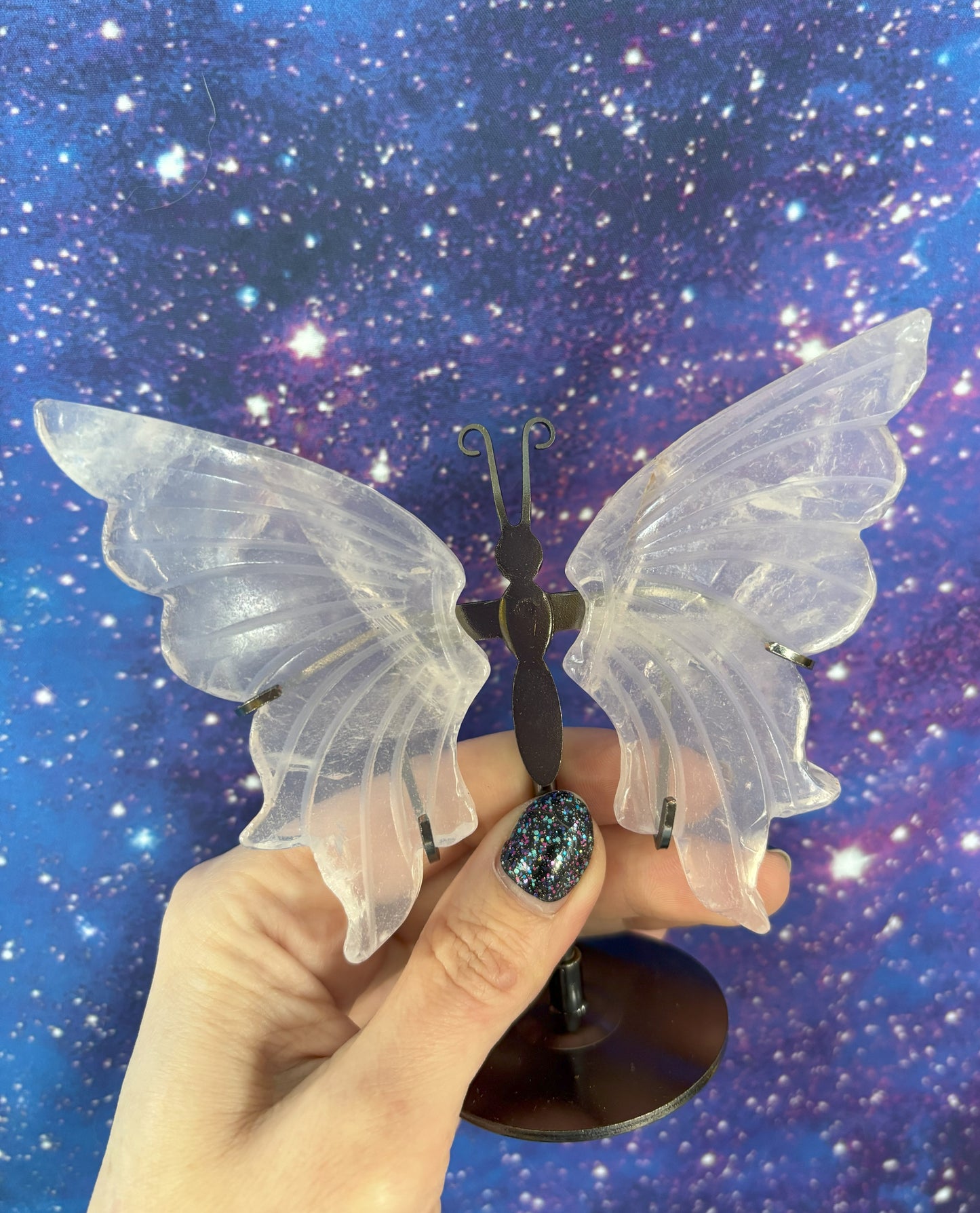 Rose Quartz Butterfly on Stand