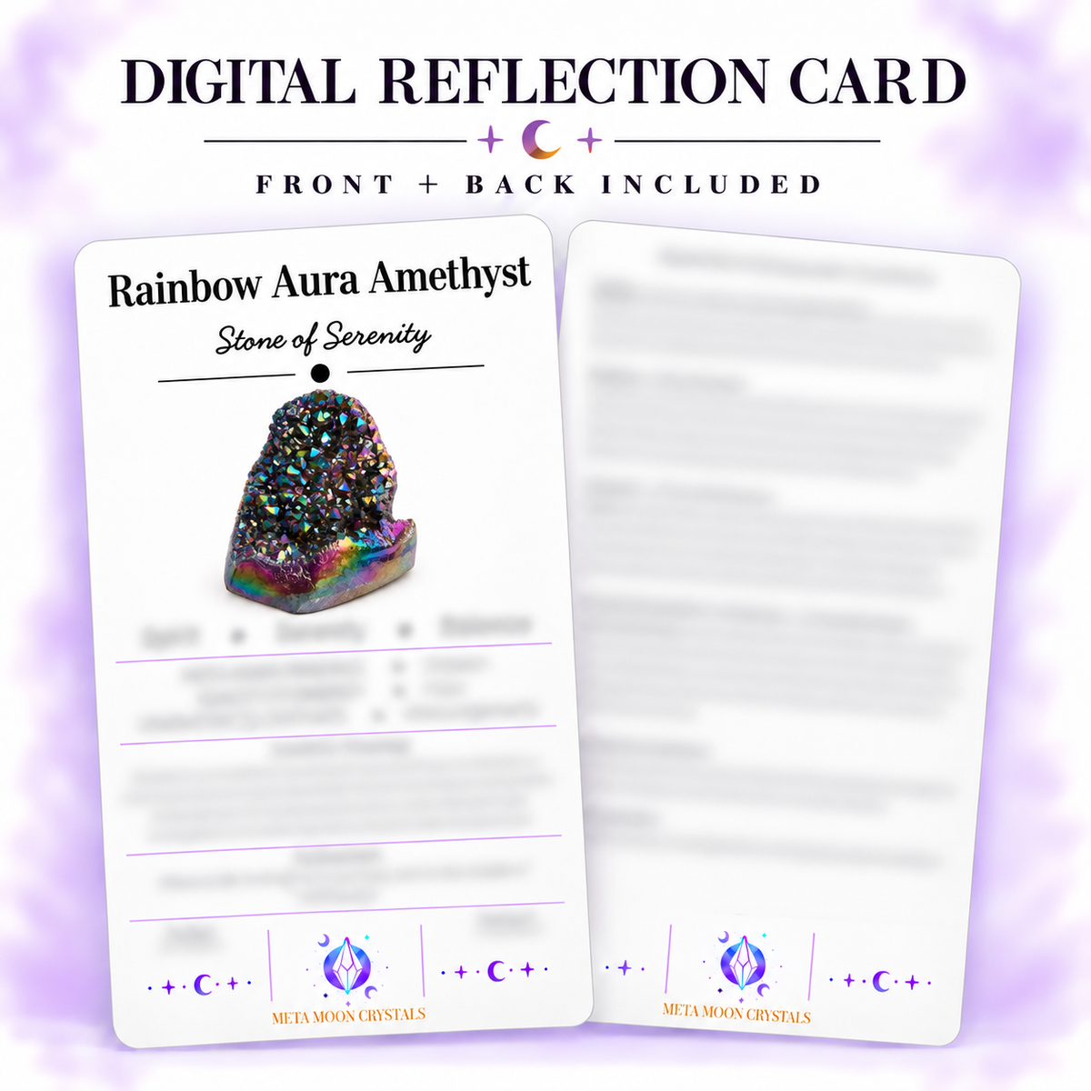 Rainbow Aura Amethyst Digital Reflection Card