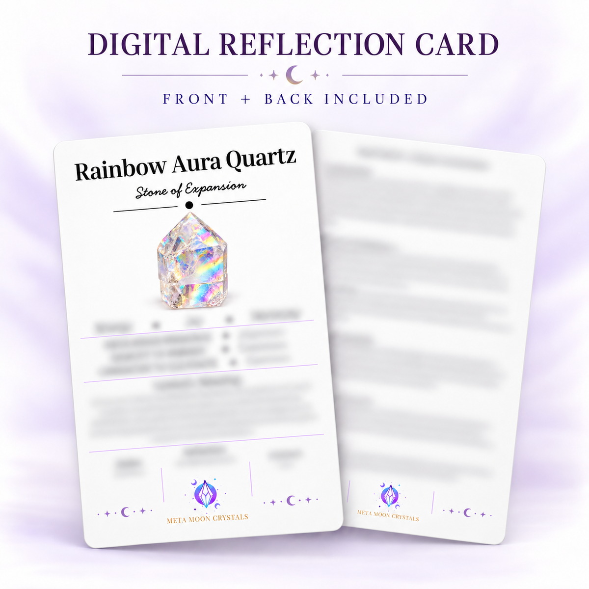 Rainbow Aura Quartz Digital Reflection Card