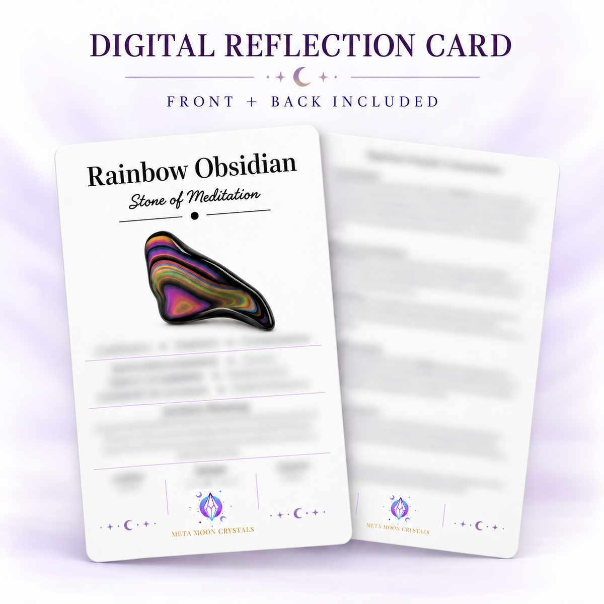 Rainbow Obsidian Digital Reflection Card