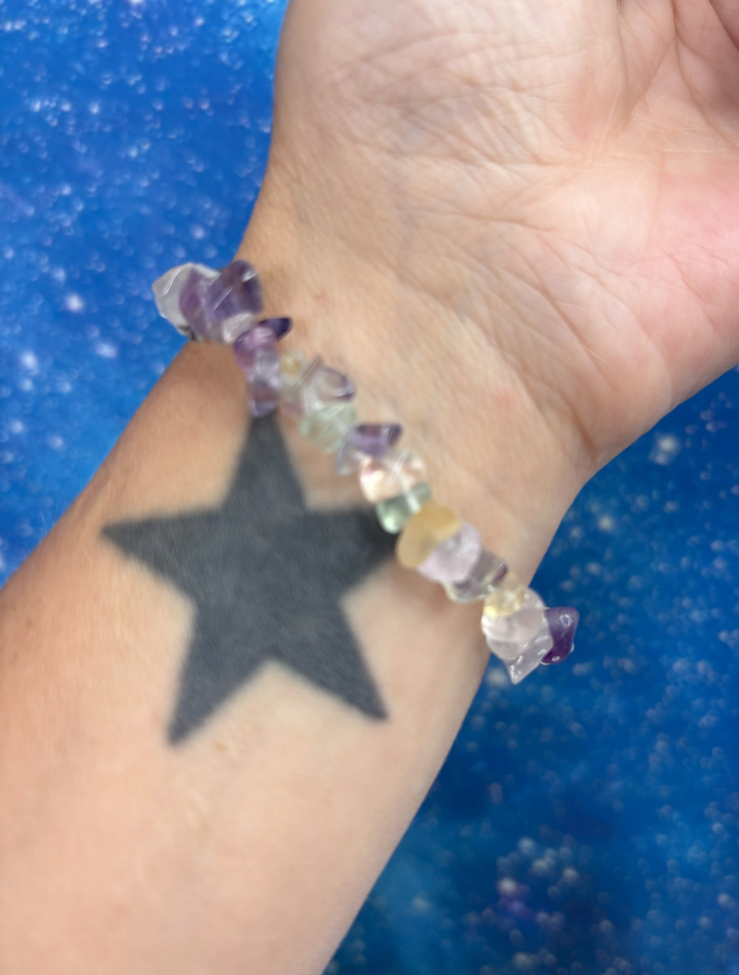 Rainbow Fluorite Chip Bracelets