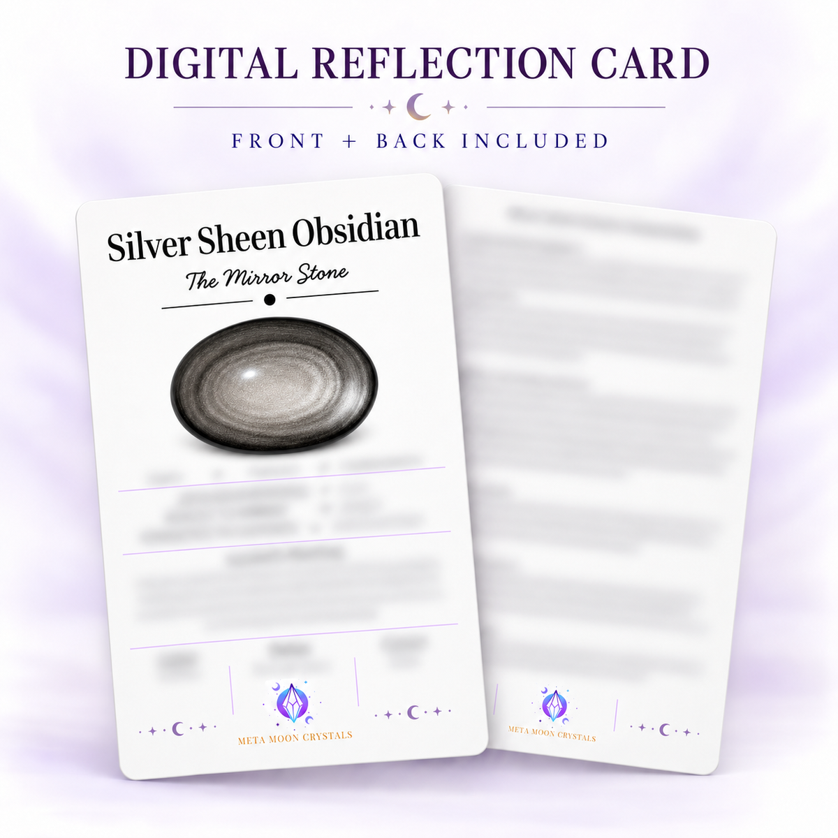 Silver Sheen Obsidian Digital Reflection Card