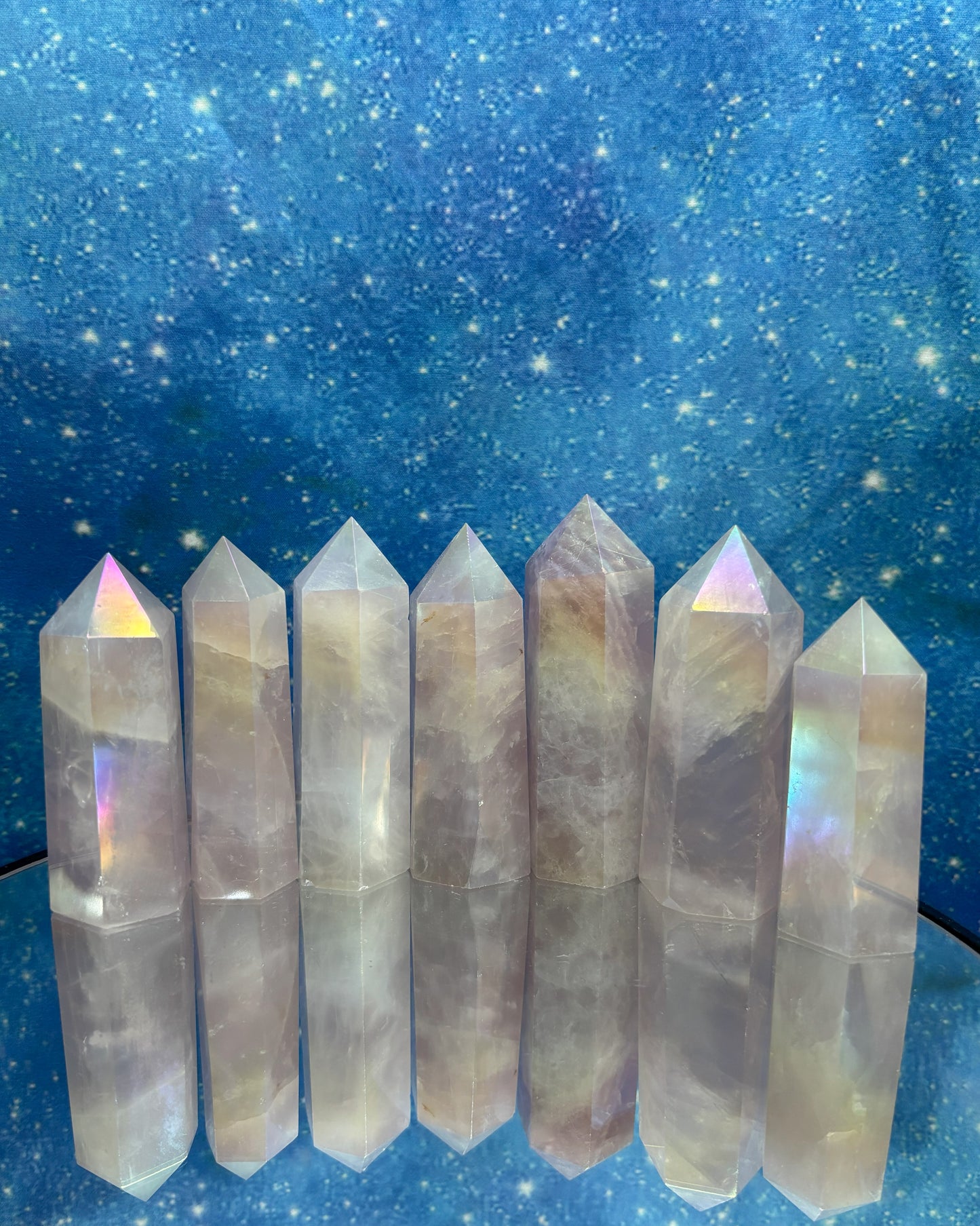 Angel Aura Rose Quartz Towers