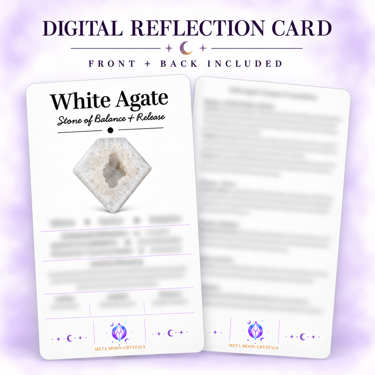 White Agate Digital Reflection Card
