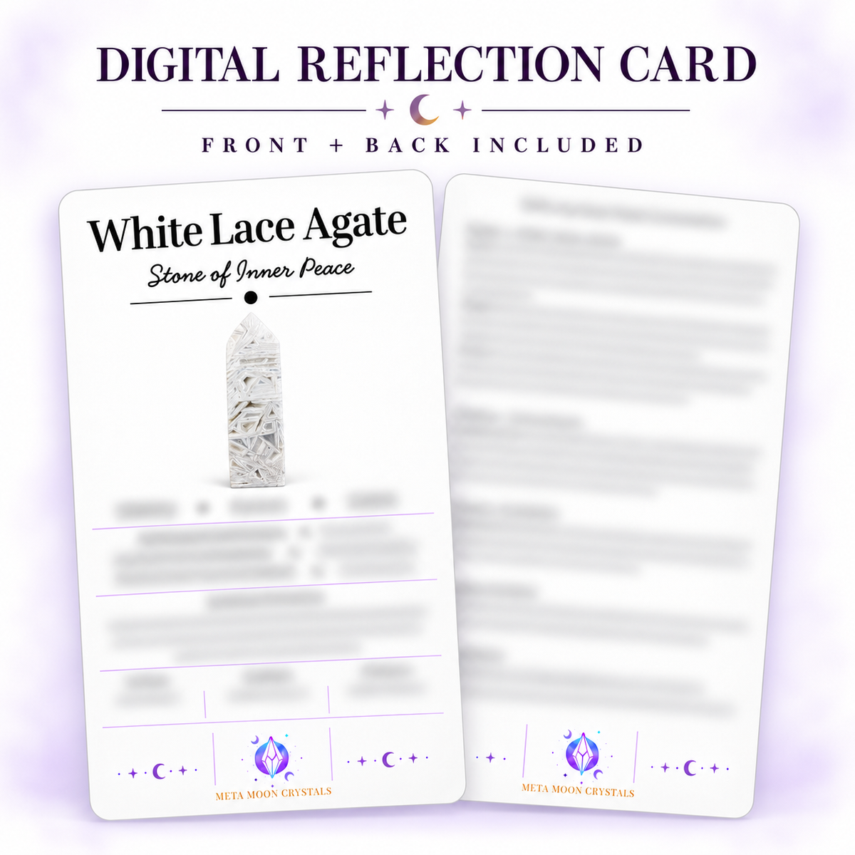 White Lace Agate Digital Reflection Card