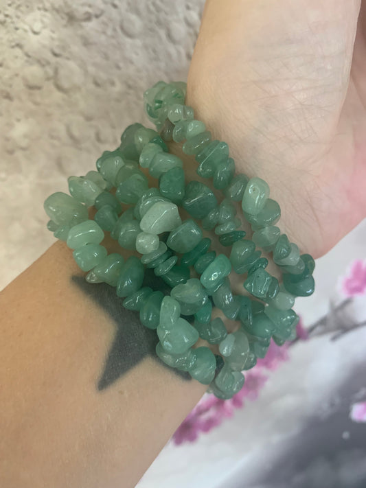 Green Aventurine Chip Bracelets