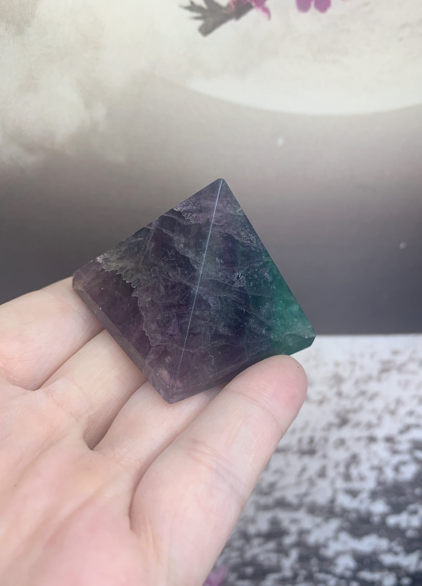 Rainbow Fluorite Pyramid