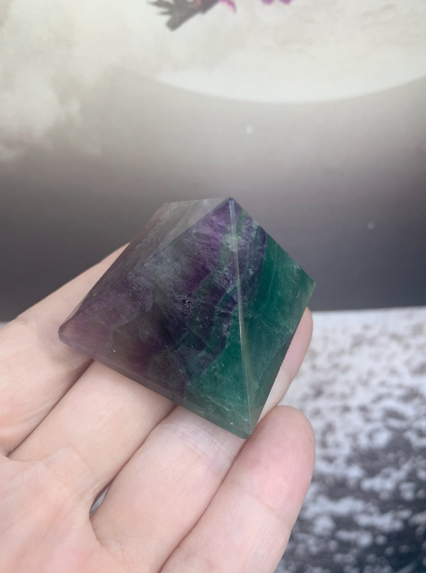 Rainbow Fluorite Pyramid