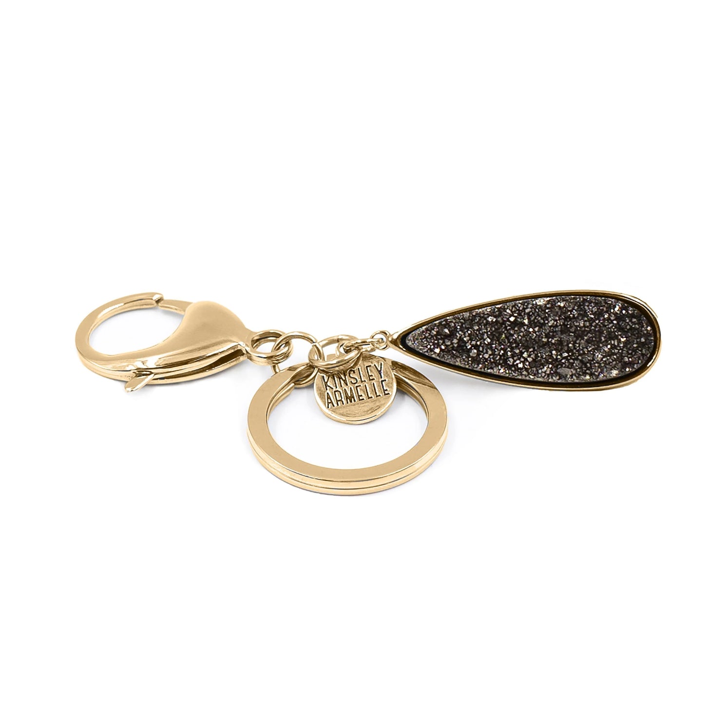 Gold Drop Quartz Keychains