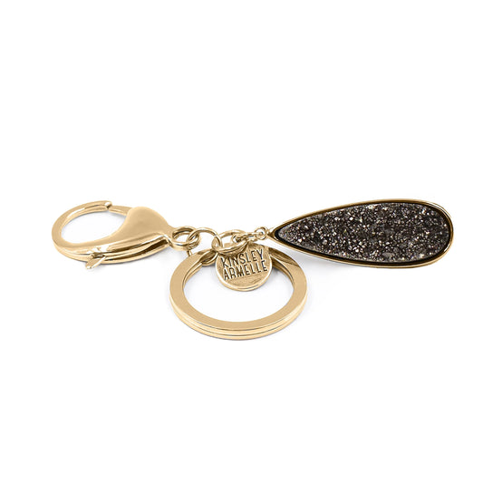 Gold Drop Quartz Keychains