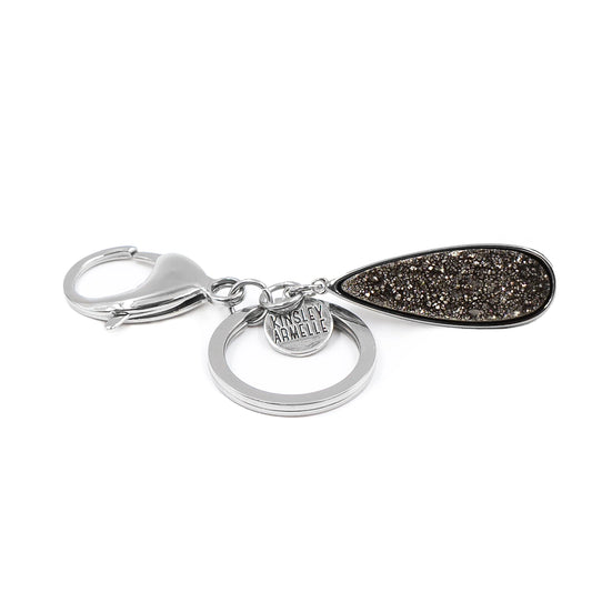 Silver Drop Quartz Keychains