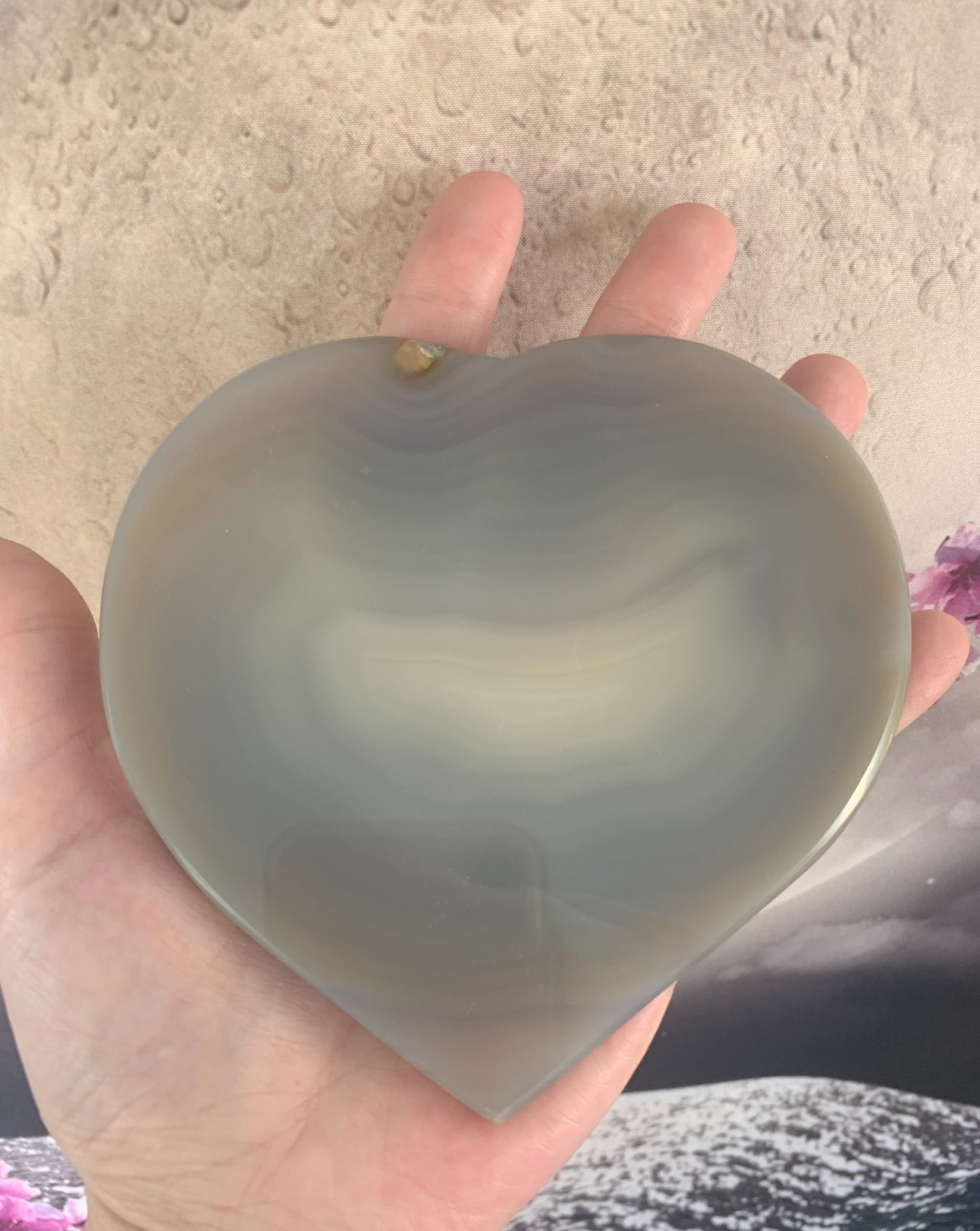 Agate Heart Slice