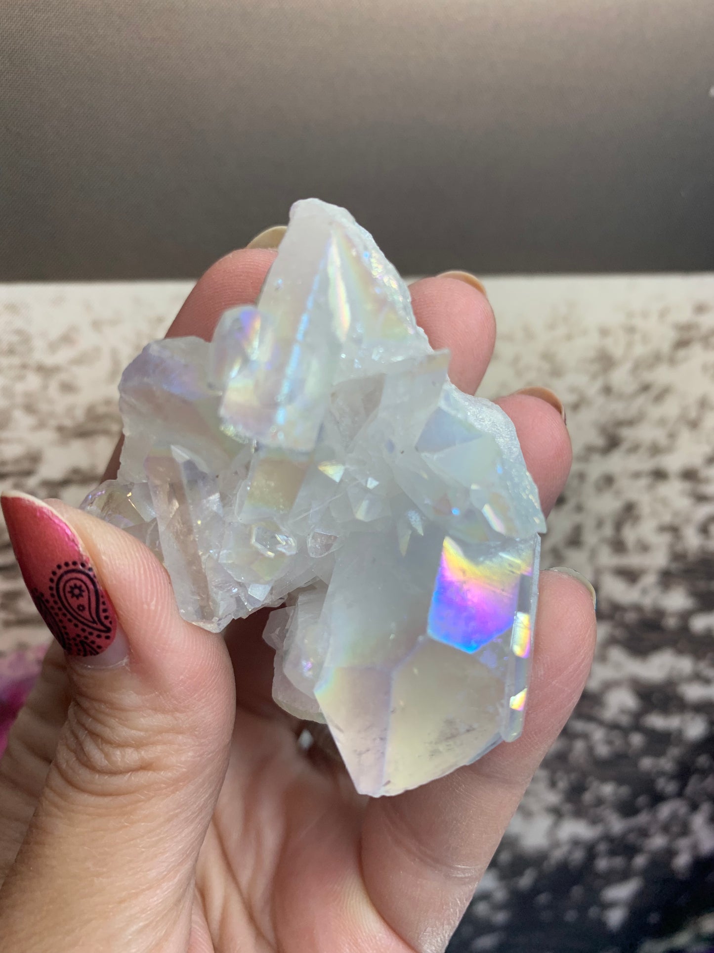 Angel Aura Quartz Crystal Cluster SM