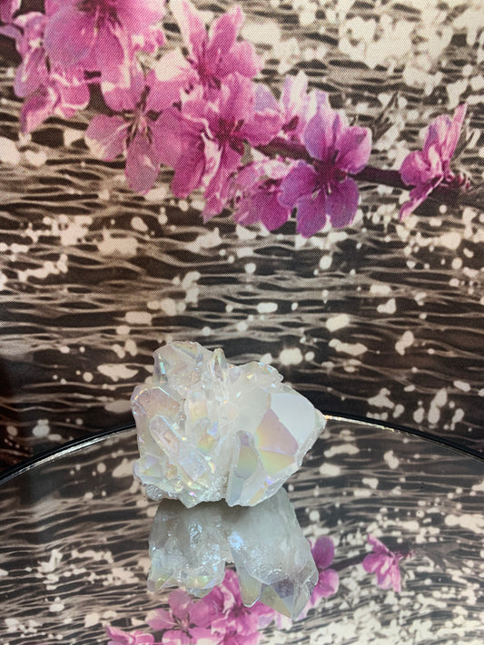 Angel Aura Quartz Crystal Cluster SM