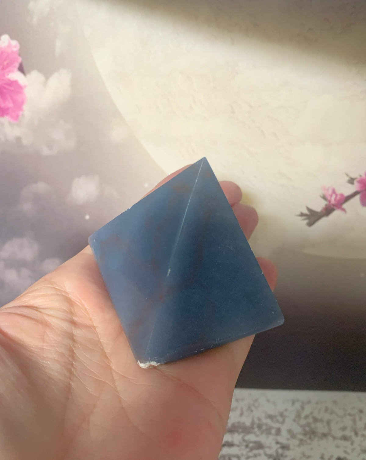 Angelite Pyramid Angelite Pyramid – Meta Moon Crystals