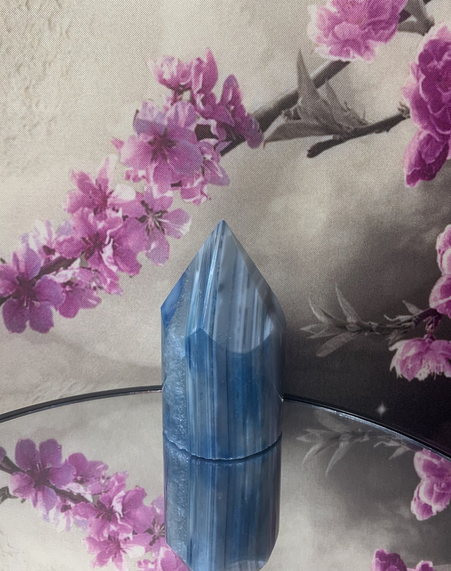 Blue Agate Cylinder Pillar