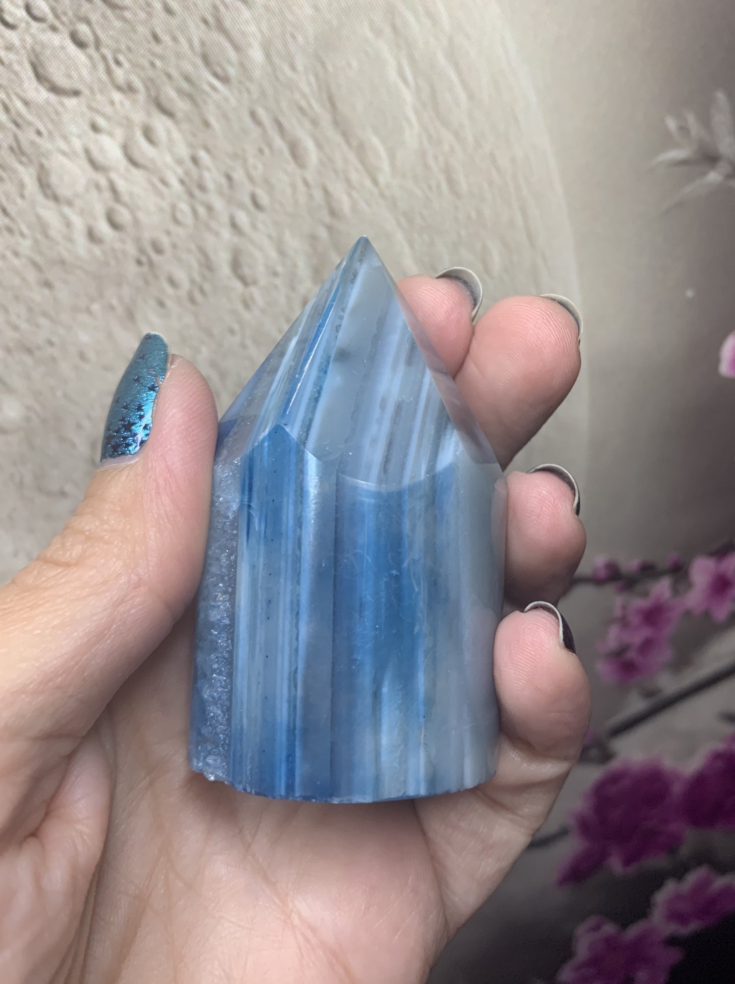 Blue Agate Cylinder Pillar