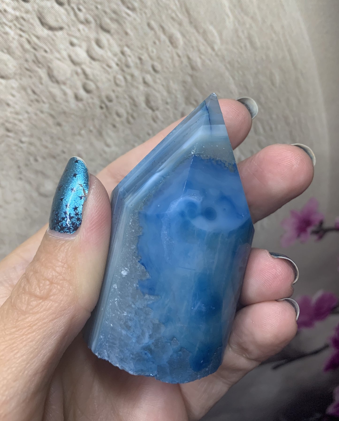 Blue Agate Cylinder Pillar