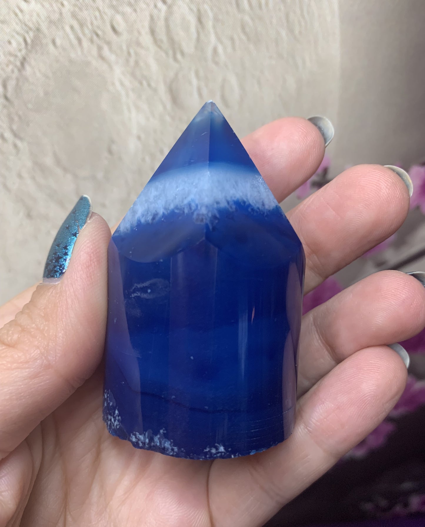 Blue Agate Cylinder Pillar