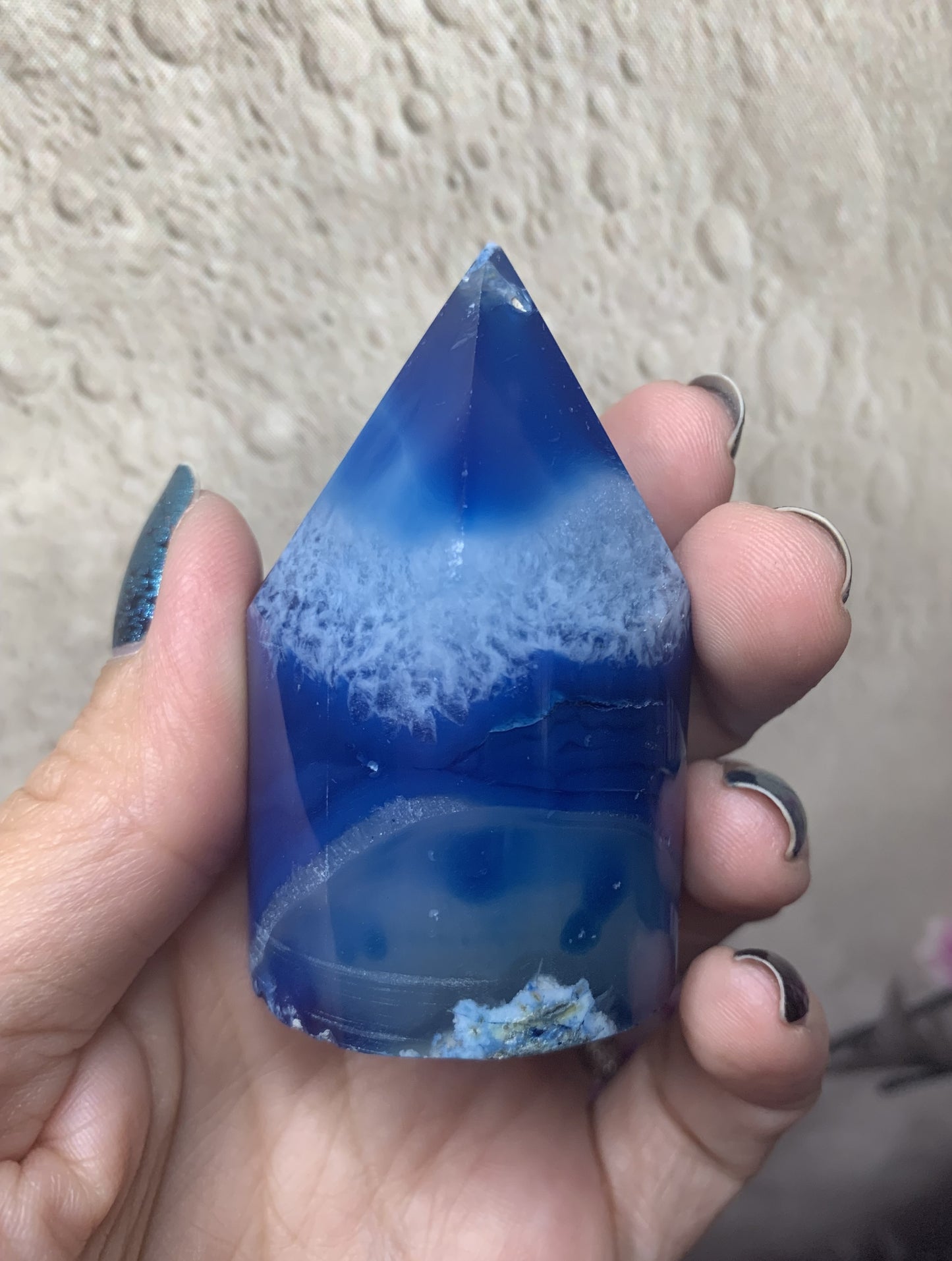 Blue Agate Cylinder Pillar