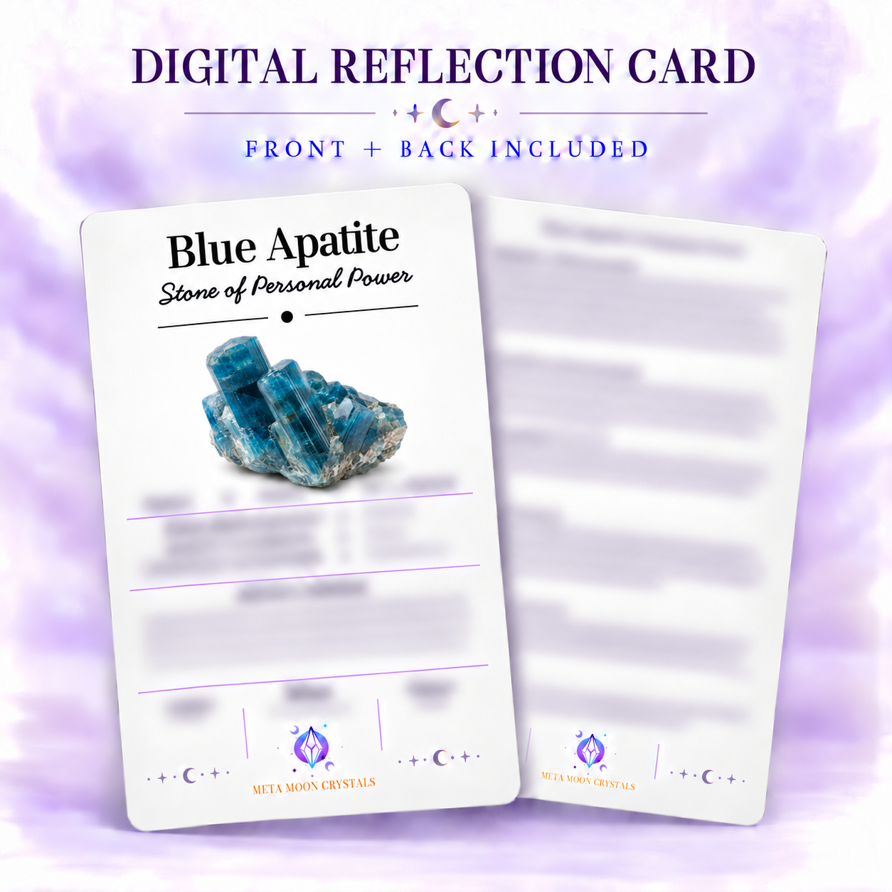 Blue Apatite Digital Reflection Card