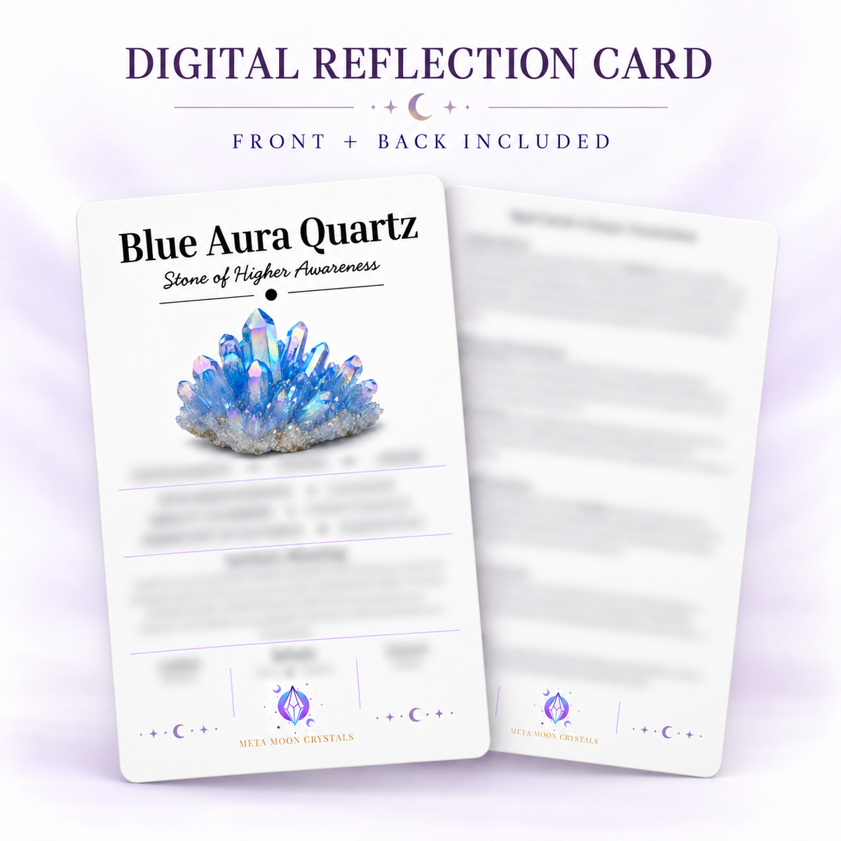 Blue Aura Quartz Digital Reflection Card