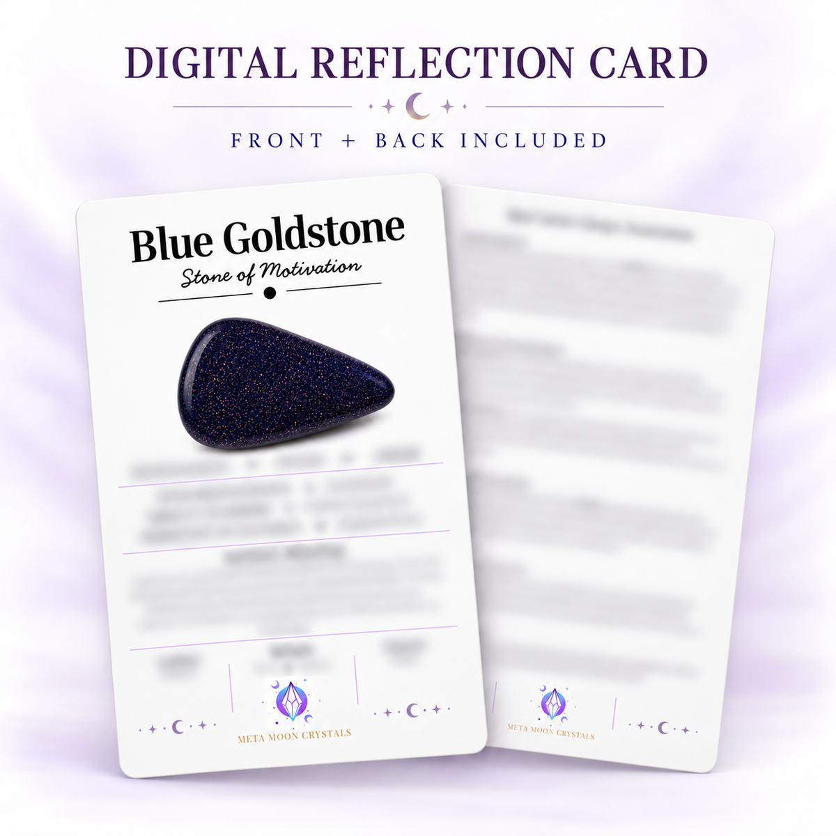Blue Goldstone Digital Reflection Card