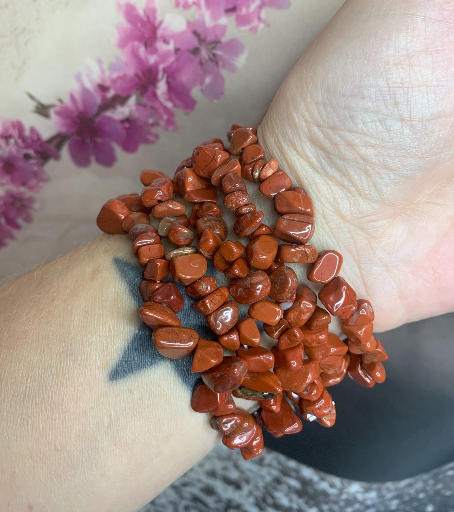 Red Jasper Chip Bracelet