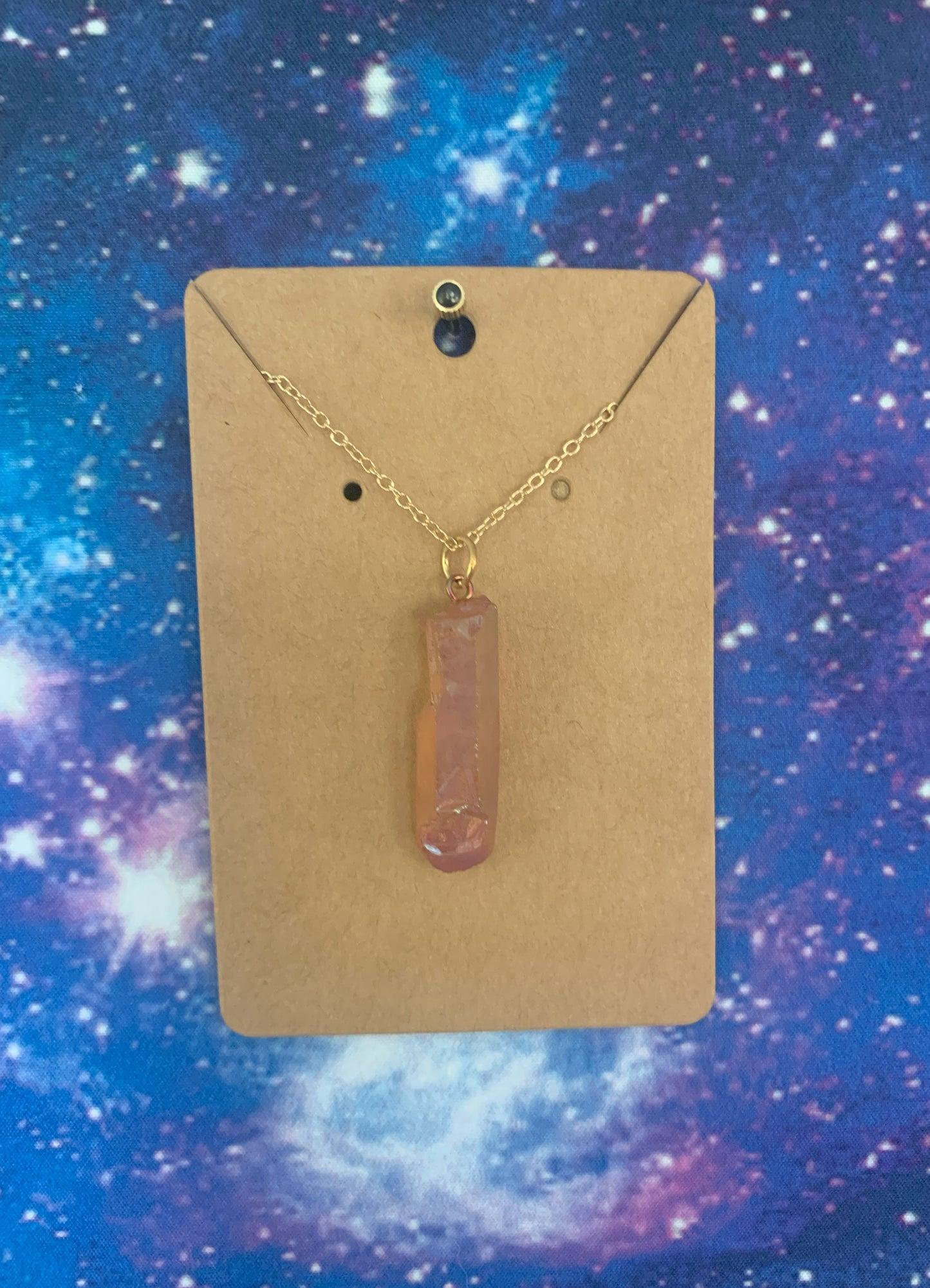 Orange Aura Quartz Necklace