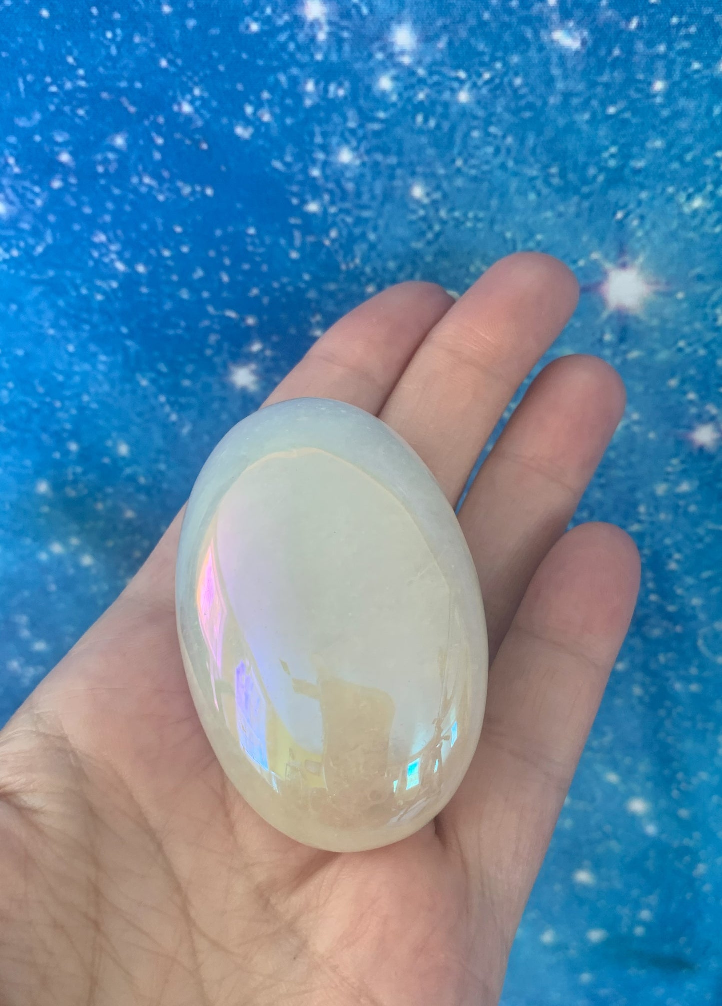 Angel Aura Quartz Palm Stones