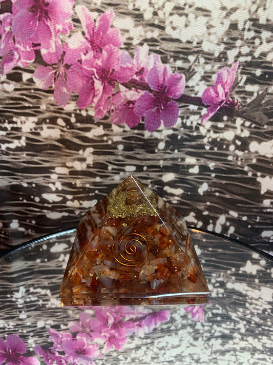 Carnelian Orgonite Pyramid