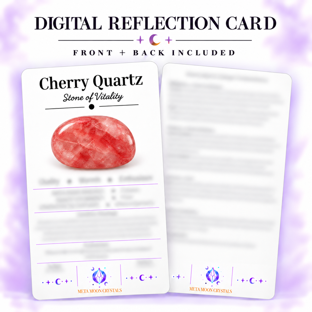 Cherry Quartz Digital Reflection Card
