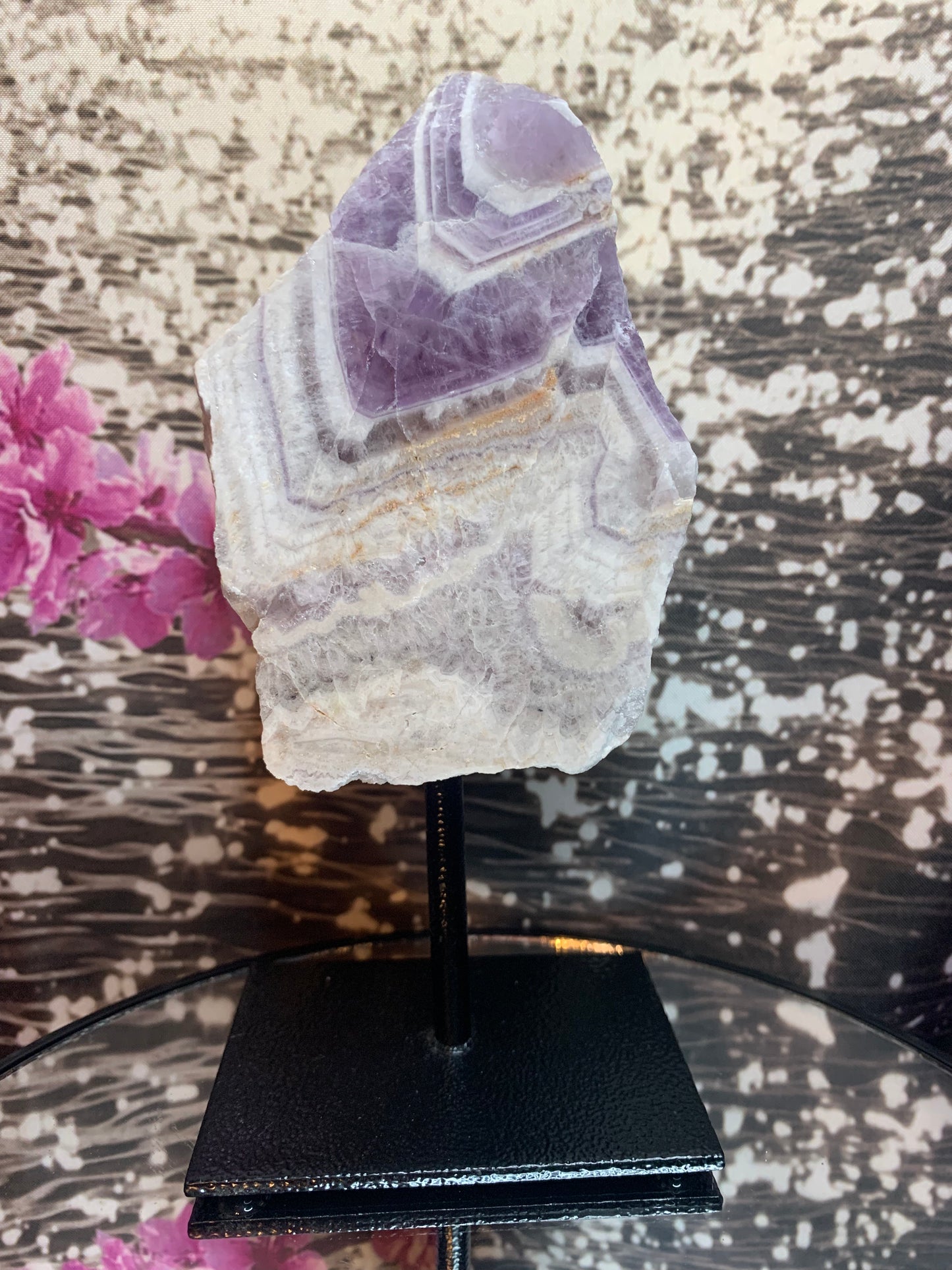 Chevron Amethyst on Stand