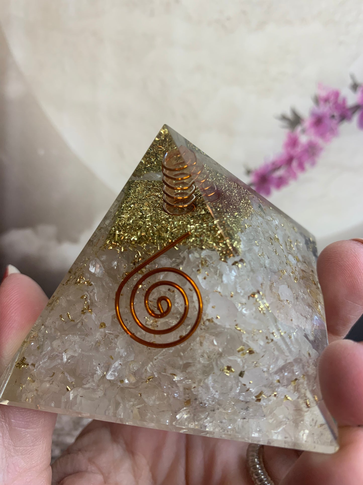 Clear Quartz Orgonite Pyramid