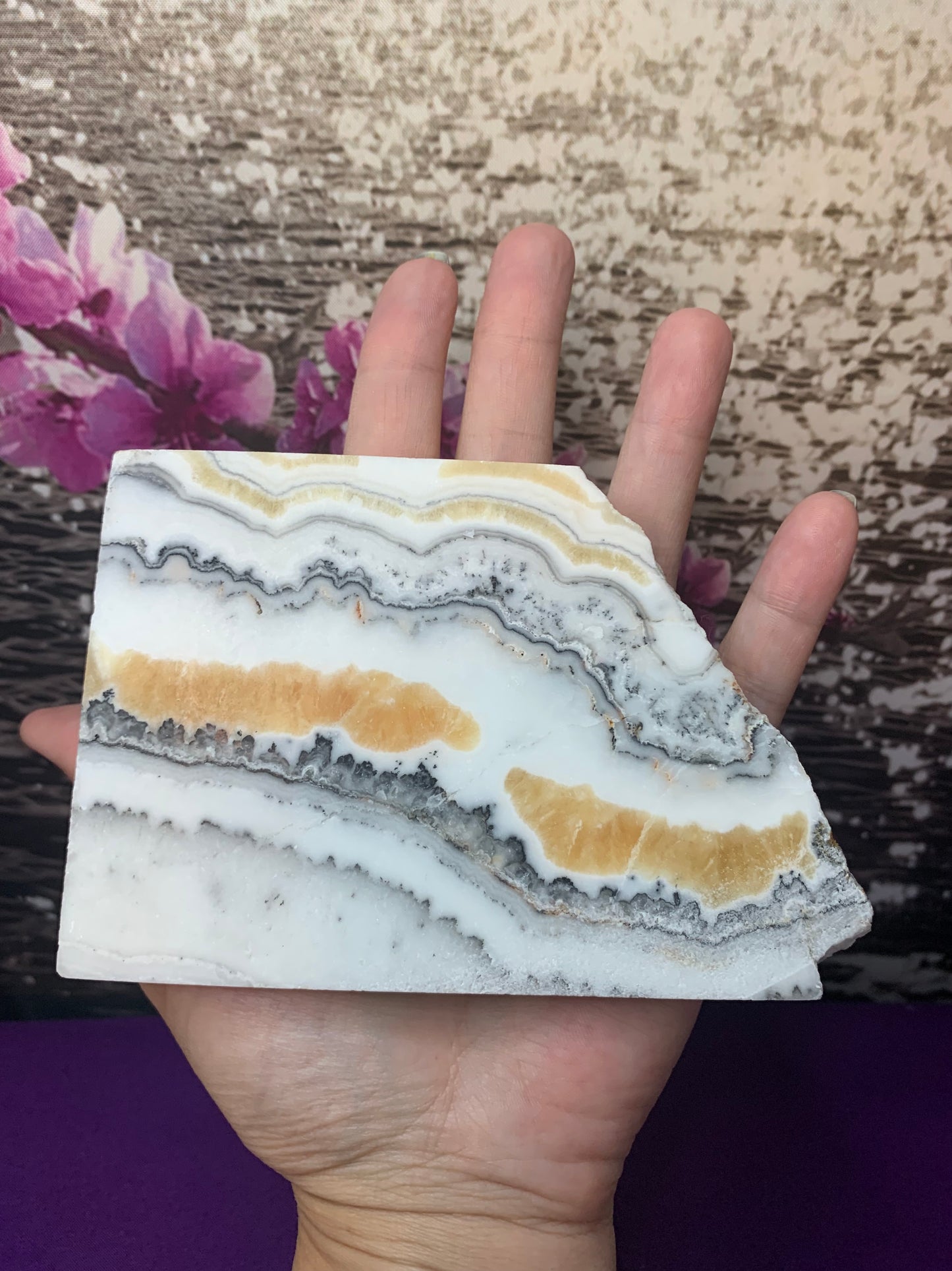 Yellow/Grey Calcite Slab