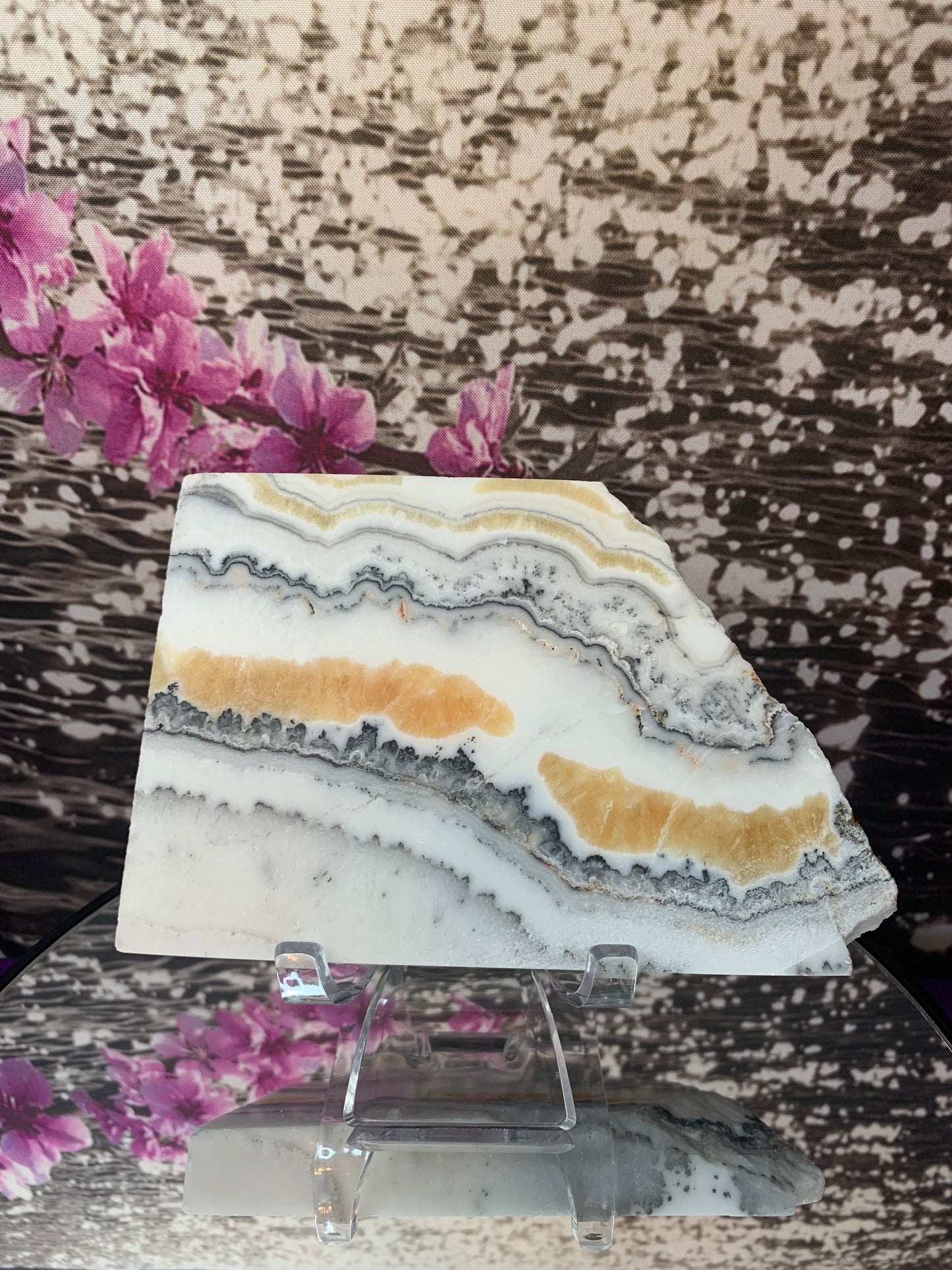 Yellow/Grey Calcite Slab